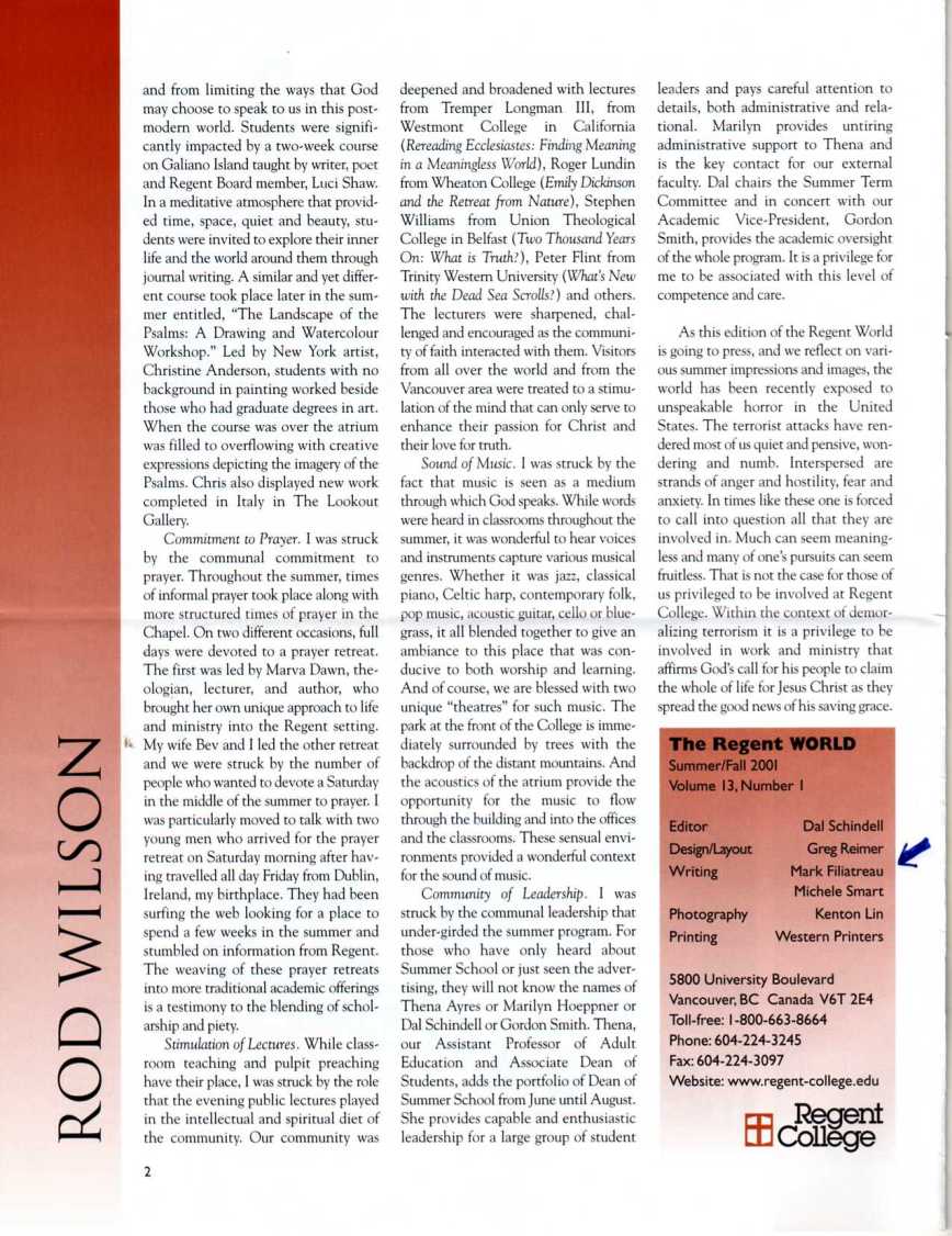 Regent World--masthead